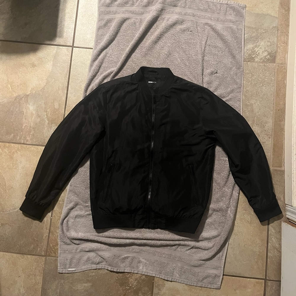 Fashion Nova Men's Black Bomber Jacket